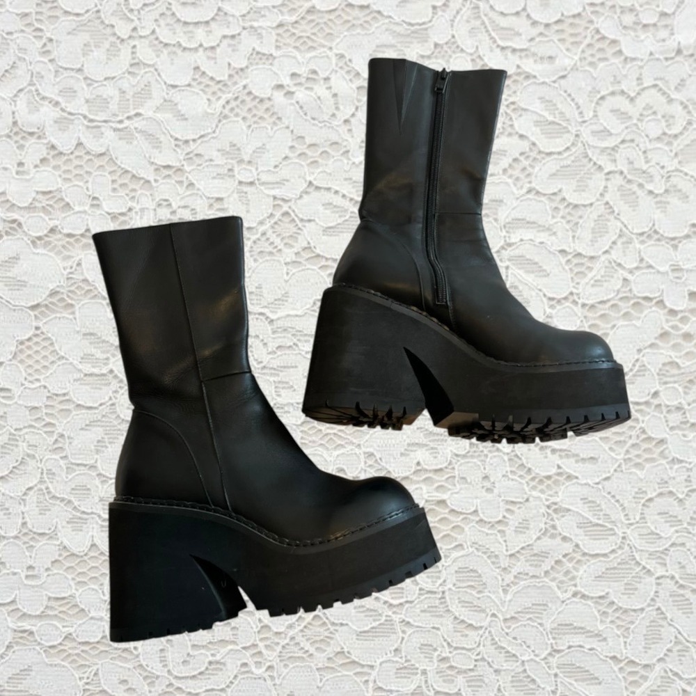 unif parker heeled platform ankle boots